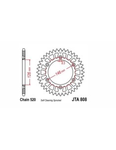 corona de aluminio jt sprockets moto 50 dientes p 520 jtr808 50al