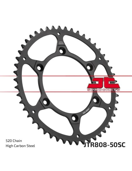 corona moto jt sprockets autolimpiable con 50 dientes jtr808 50sc