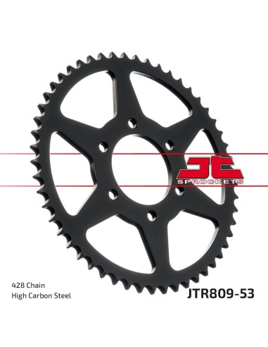 corona moto jt sprockets de acero de 53 dientes jtr809 53