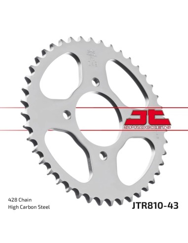 corona moto jt sprockets de acero de 43 dientes jtr810 43