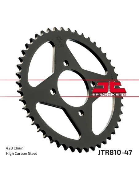 corona moto jt sprockets de acero de 47 dientes jtr810 47