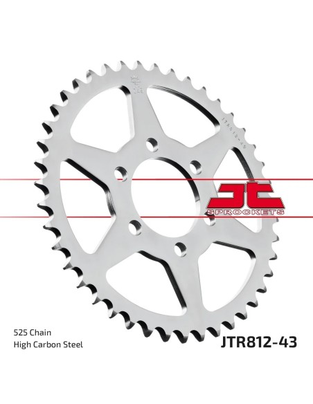 corona moto jt sprockets de acero de 43 dientes jtr812 43