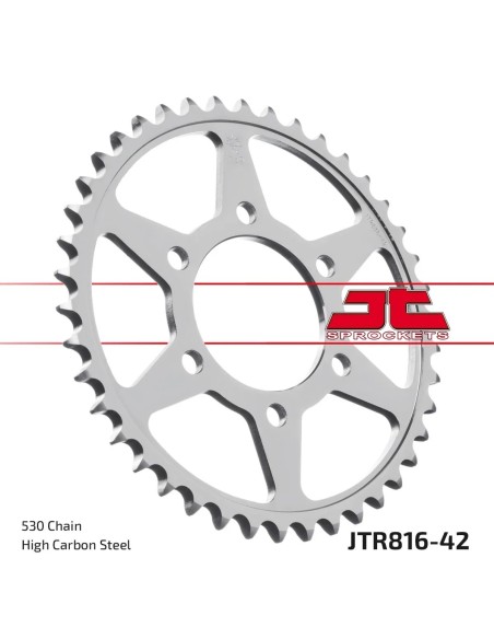 corona moto jt sprockets de acero de 42 dientes jtr816 42