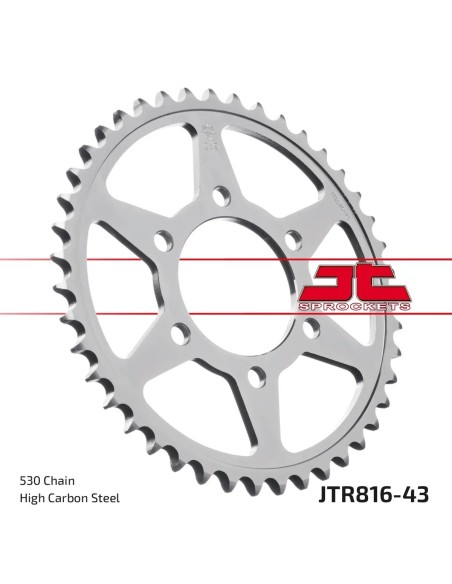 corona moto jt sprockets de acero de 43 dientes jtr816 43