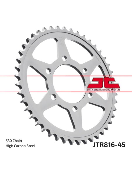 corona moto jt sprockets de acero de 45 dientes jtr816 45