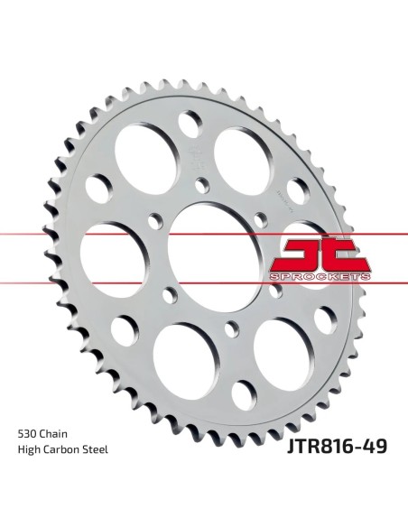 corona moto jt sprockets de acero de 49 dientes jtr816 49