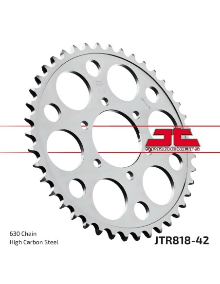 corona moto jt sprockets de acero de 42 dientes jtr818 42