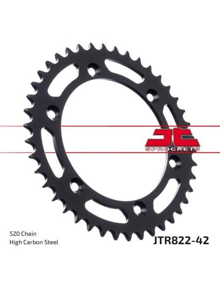 corona moto jt sprockets de acero de 42 dientes jtr822 42
