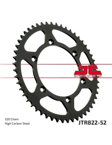 corona moto jt sprockets de acero de 52 dientes jtr822 52