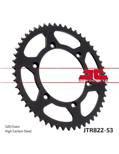 corona moto jt sprockets de acero de 53 dientes jtr822 53