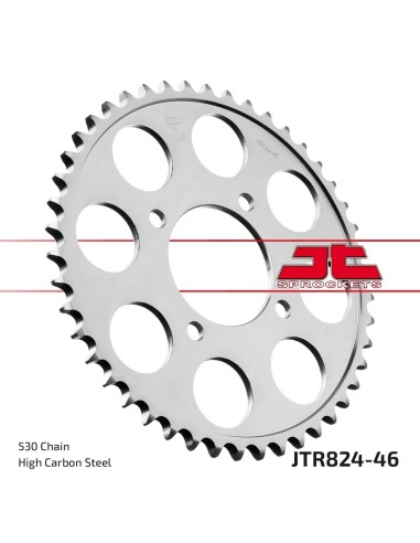 corona moto jt sprockets de acero de 46 dientes jtr824 46