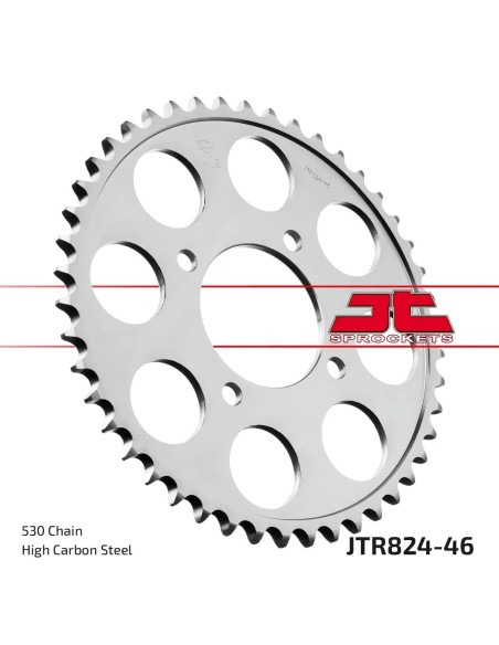 corona moto jt sprockets de acero de 46 dientes jtr824 46