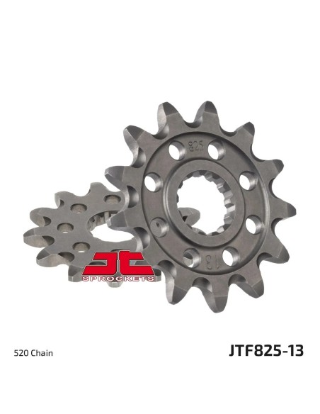 pinon de moto jt sprockets acero 13 dientes p 520 jtf825 13