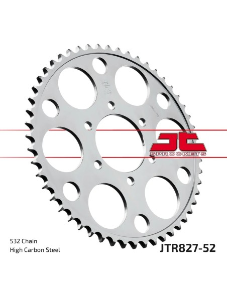 corona moto jt sprockets de acero de 52 dientes jtr827 52