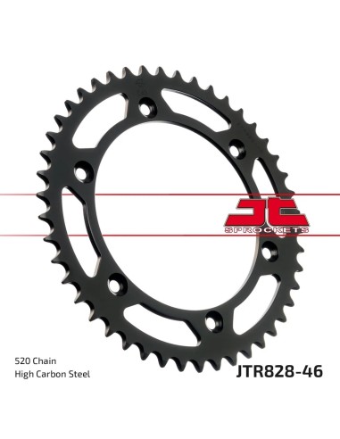 corona moto jt sprockets de acero de 46 dientes jtr828 46