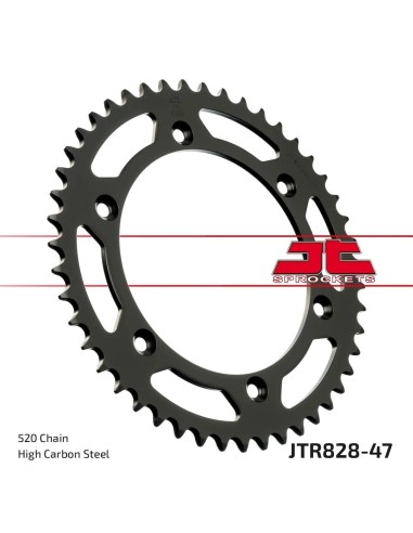 corona moto jt sprockets de acero de 47 dientes jtr828 47