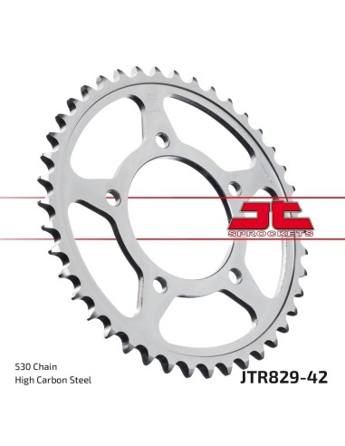 corona moto jt sprockets de acero de 42 dientes jtr829 42