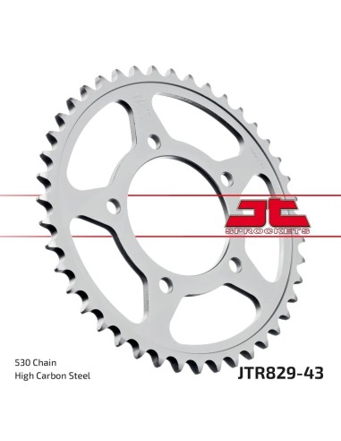corona moto jt sprockets de acero de 43 dientes jtr829 43