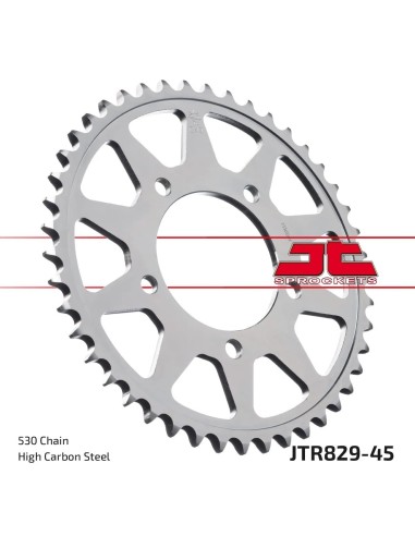 corona moto jt sprockets de acero de 45 dientes jtr829 45