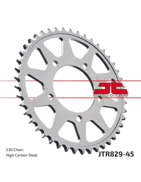 corona moto jt sprockets de acero de 45 dientes jtr829 45