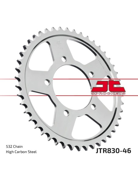 corona moto jt sprockets de acero de 46 dientes jtr830 46