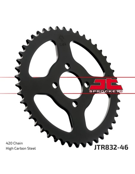 corona moto jt sprockets de acero de 46 dientes jtr832 46