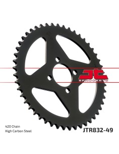 corona moto jt sprockets de acero de 49 dientes jtr832 49