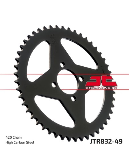 corona moto jt sprockets de acero de 49 dientes jtr832 49