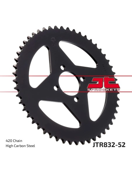 corona moto jt sprockets de acero de 52 dientes jtr832 52