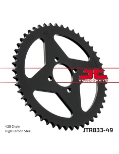 corona moto jt sprockets de acero de 49 dientes jtr833 49
