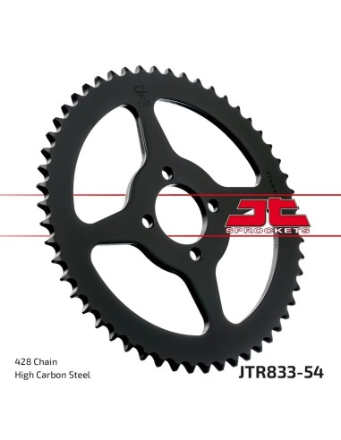corona moto jt sprockets de acero de 54 dientes jtr833 54