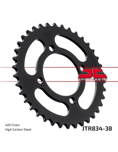 corona moto jt sprockets de acero de 38 dientes jtr834 38