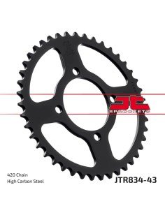 corona moto jt sprockets de acero de 43 dientes jtr834 43