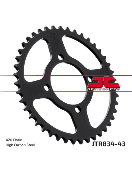 corona moto jt sprockets de acero de 43 dientes jtr834 43