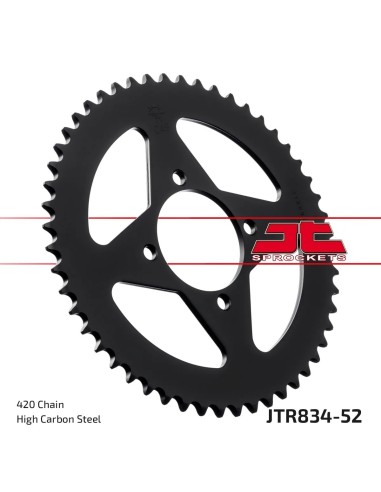 corona moto jt sprockets de acero de 52 dientes jtr834 52