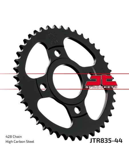 corona moto jt sprockets de acero de 44 dientes jtr835 44