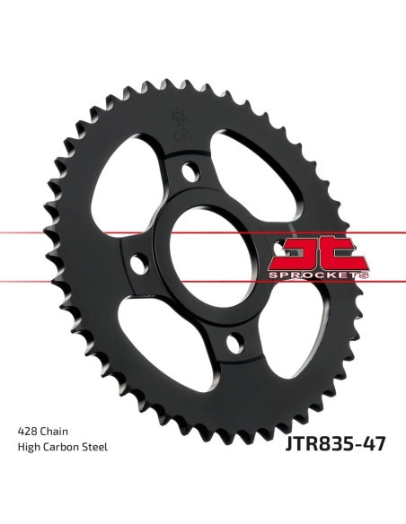 corona moto jt sprockets de acero de 47 dientes jtr835 47