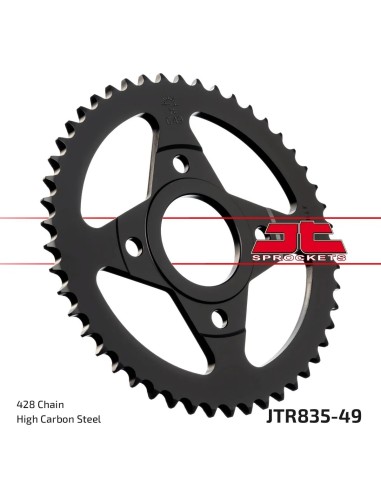 corona moto jt sprockets de acero de 49 dientes jtr835 49