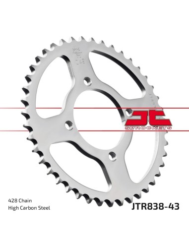 corona moto jt sprockets de acero de 43 dientes jtr838 43