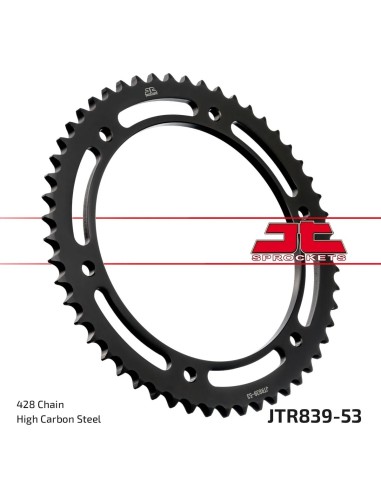 corona moto jt sprockets de acero de 53 dientes jtr839 53