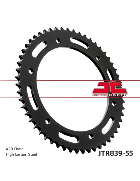 corona moto jt sprockets de acero de 55 dientes jtr839 55