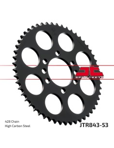 corona moto jt sprockets de acero de 53 dientes jtr843 53