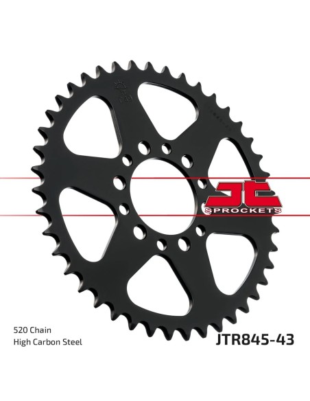 corona moto jt sprockets de acero de 43 dientes jtr845 43