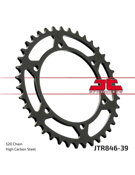 corona moto jt sprockets de acero de 39 dientes jtr846 39