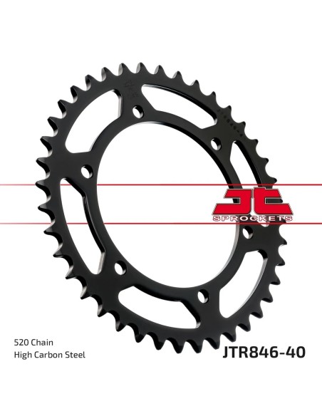 corona moto jt sprockets de acero de 40 dientes jtr846 40