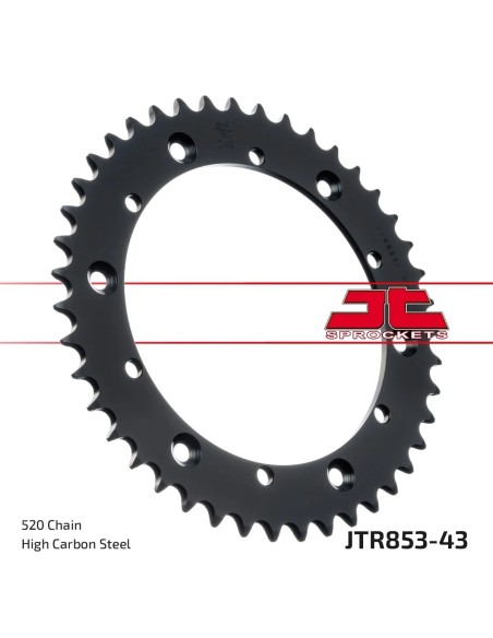 corona moto jt sprockets de acero de 43 dientes jtr853 43