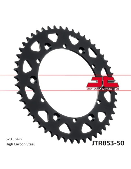 corona moto jt sprockets de acero de 50 dientes jtr853 50