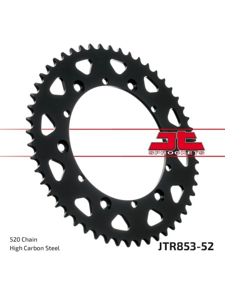 corona moto jt sprockets de acero de 52 dientes jtr853 52