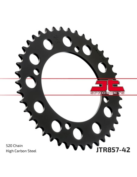 corona moto jt sprockets de acero de 42 dientes jtr857 42
