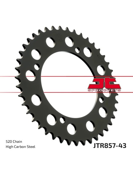 corona moto jt sprockets de acero de 43 dientes jtr857 43